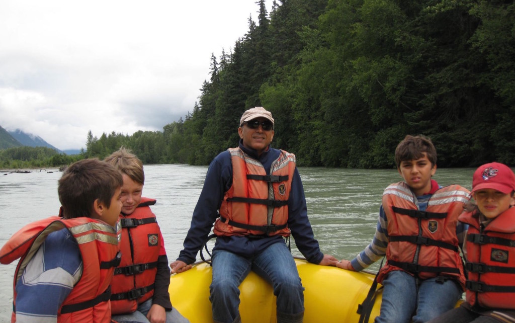 Active excursions like river rafting in Alaska, keep kids engaged and happy. * Photo: Heidi Sarna