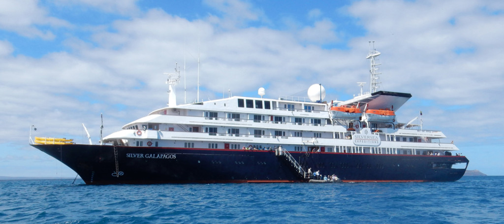 Silver Galapagos passengers boarding Zodiacs at Isla Baltra. * Photo: Charlie & Laurel Doherty